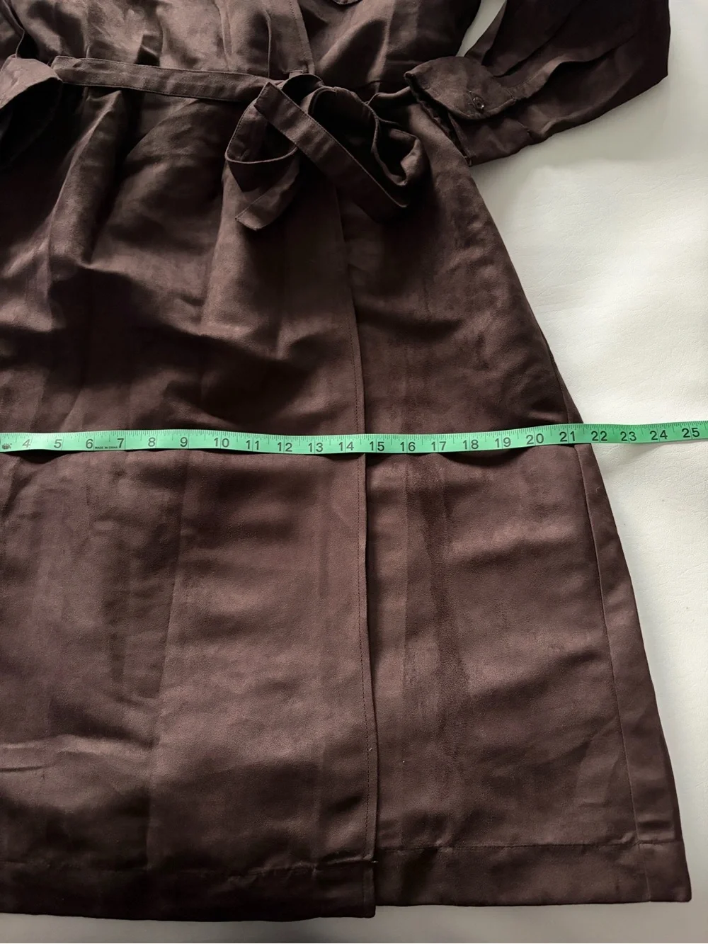 Banana Republic Factory Faux Suede Wrap Dress Sz 12 Modern Clean Classic Office - Picture 7 of 11